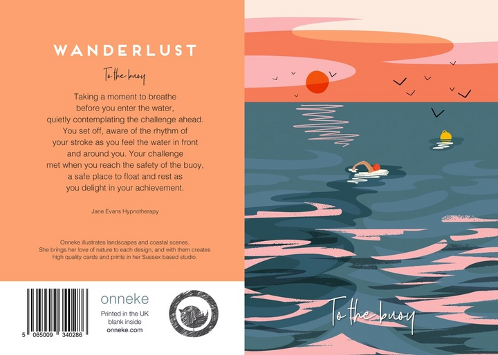Wild Swimming Greeting Card - To The Buoy