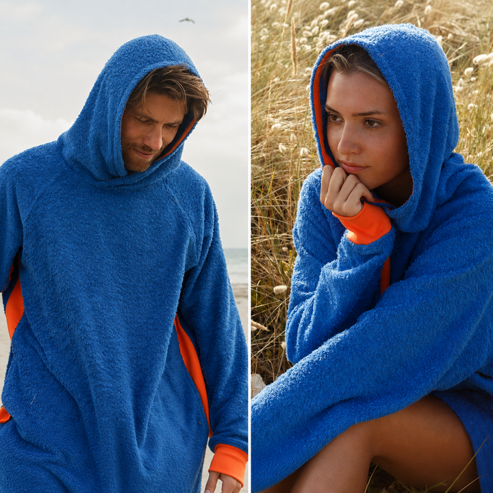Hampstead (Hoodie) Brighton Blue + Orange