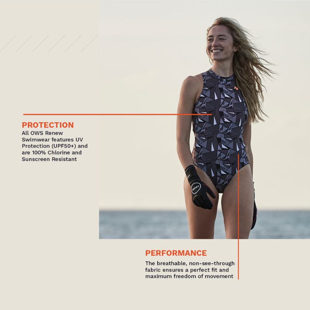 OWS Renew High Neck Costume Women's Geo 1.0 Greyscale