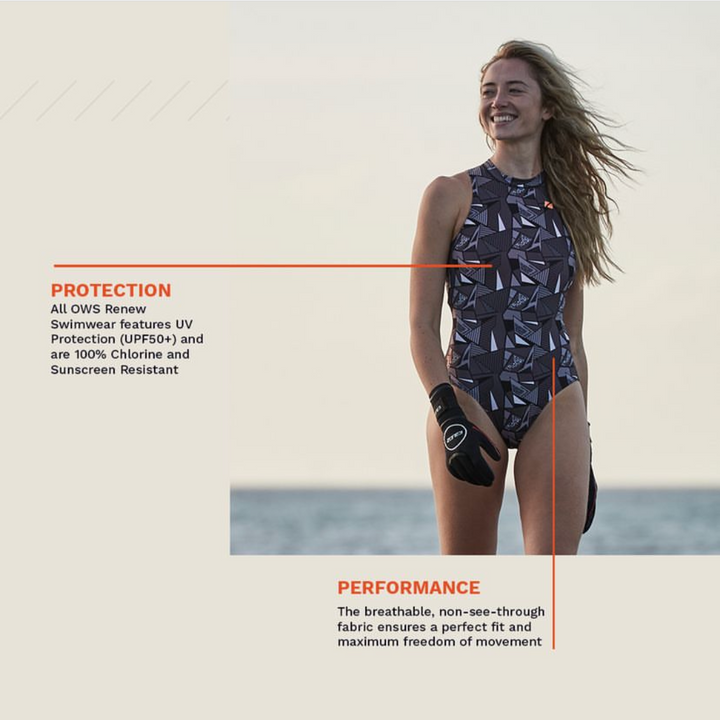 OWS Renew High Neck Costume Women's Geo 1.0 Greyscale