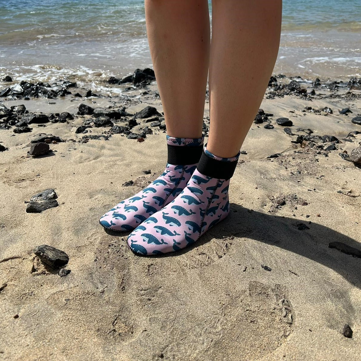 Eco-friendly neoprene wild swimming socks: Humpback