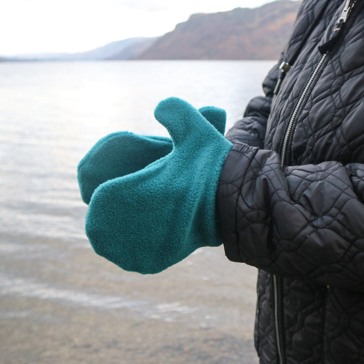 Fleece Mittens - Teal