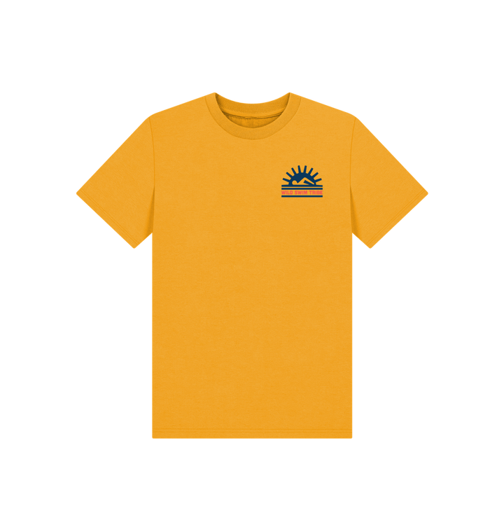 Mustard Printed Kids T-Shirt Front