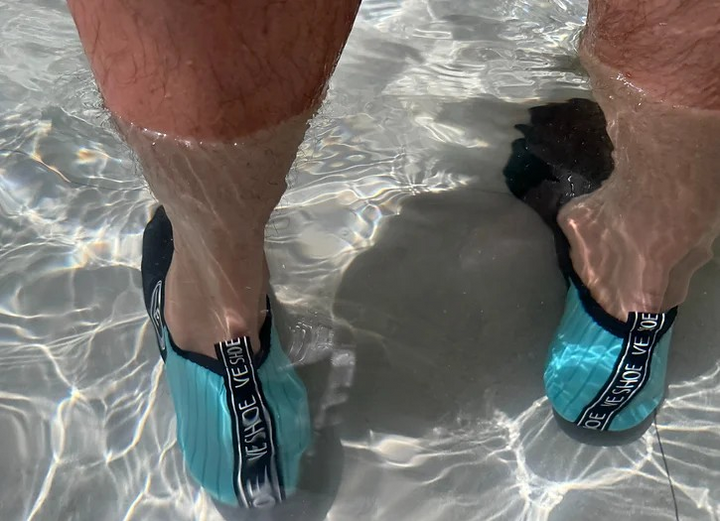 Adult 'The Sporty' Recyclable Aqua Water Shoe with Black Sole
