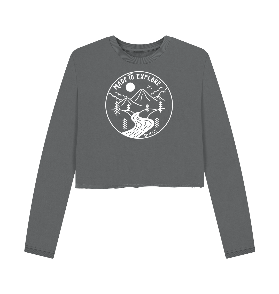 Slate Grey Printed Boxy Jumpers