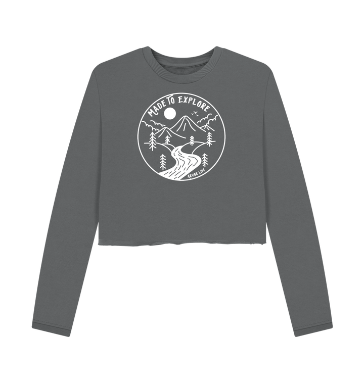 Slate Grey Printed Boxy Jumpers