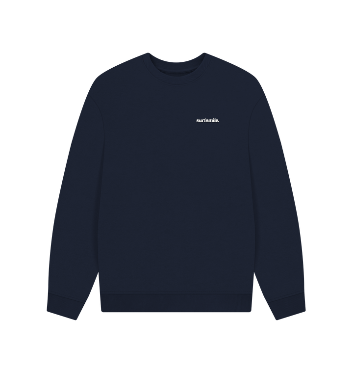 Navy Blue Printed Sweater Front