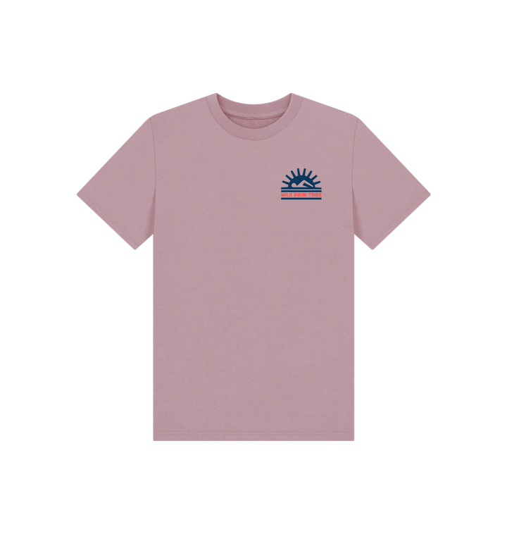 Mauve Printed Kids T-Shirt Front