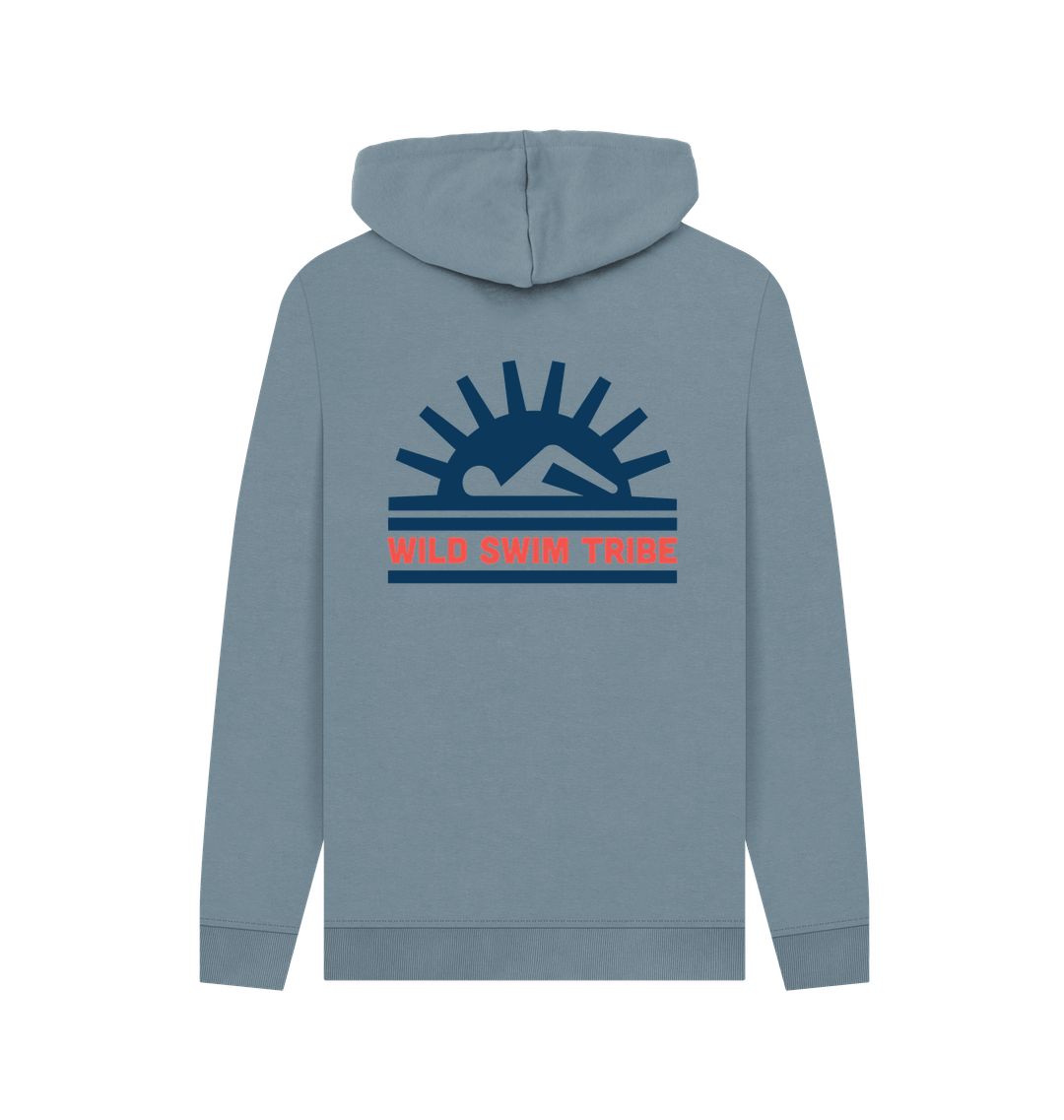 Stone Blue Printed Hoody Back