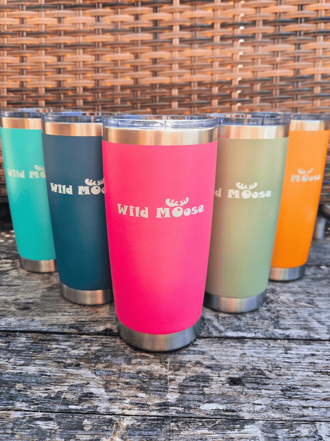 5 x bright colour tall tumber