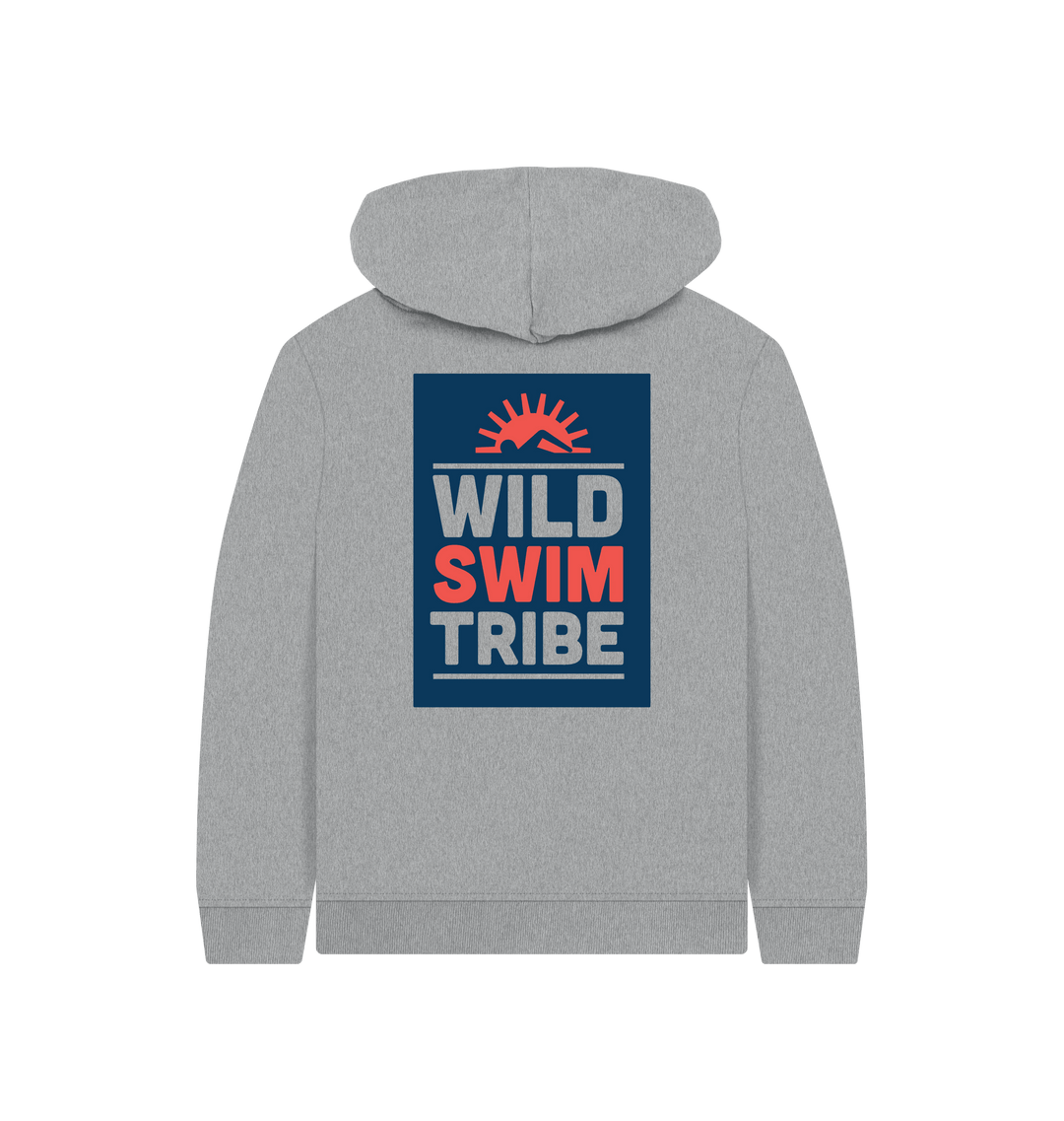 Athletic Grey Printed Kids Hoodie