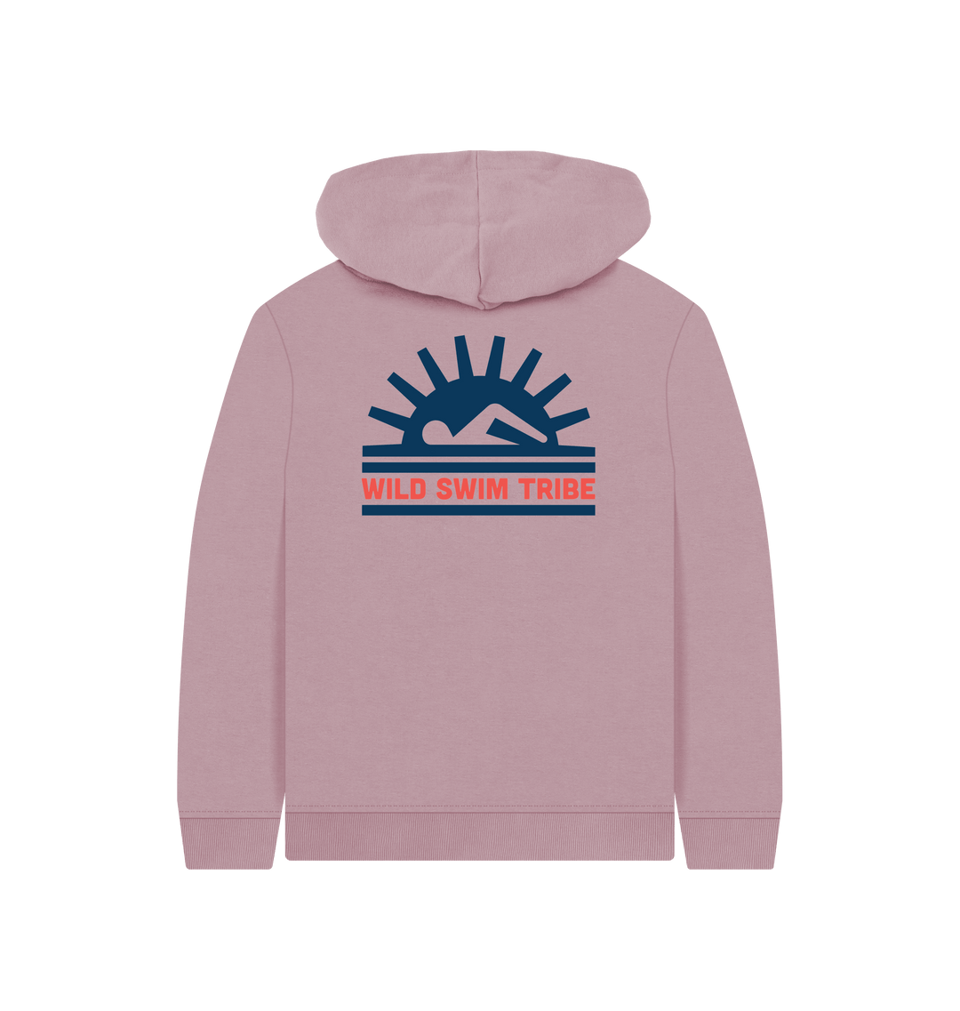 Mauve Printed Kids Hoodie