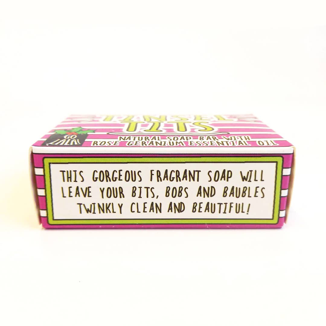 Tinsel Tits Christmas Soap - Rose Geranium - Funny Gift