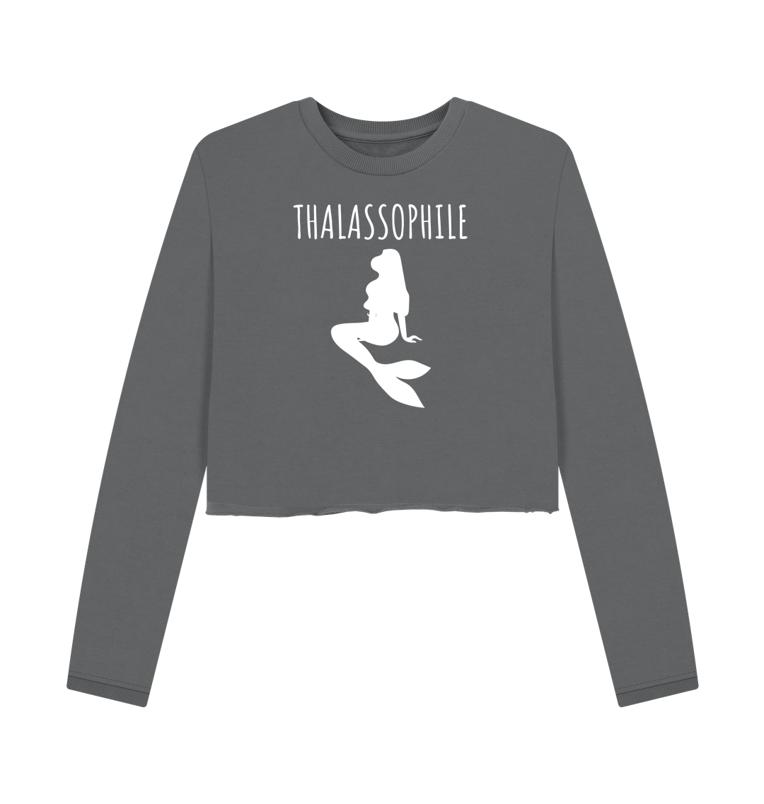 Slate Grey Printed Boxy Jumpers