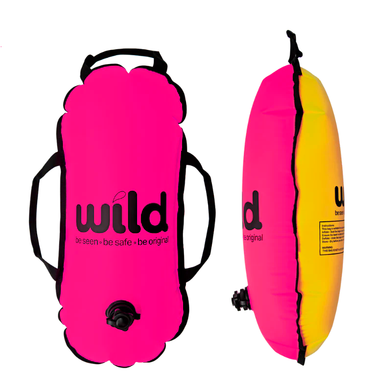 Wild Swimming Tow Float in Pink & Yellow – Outdoor Swimmer Shop