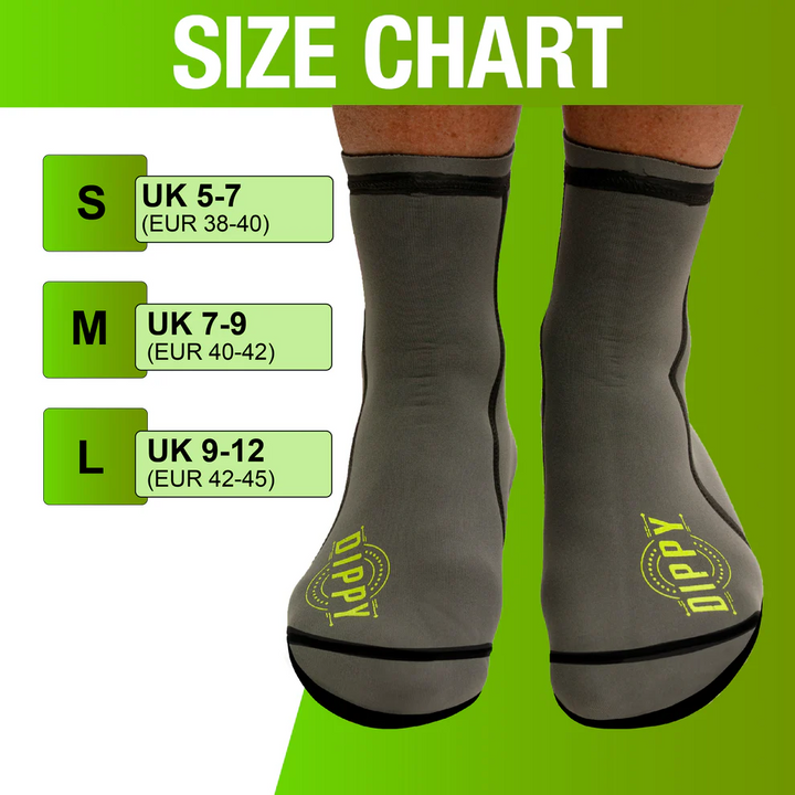 Neoprene 3MM Swim Socks - Grey/Green