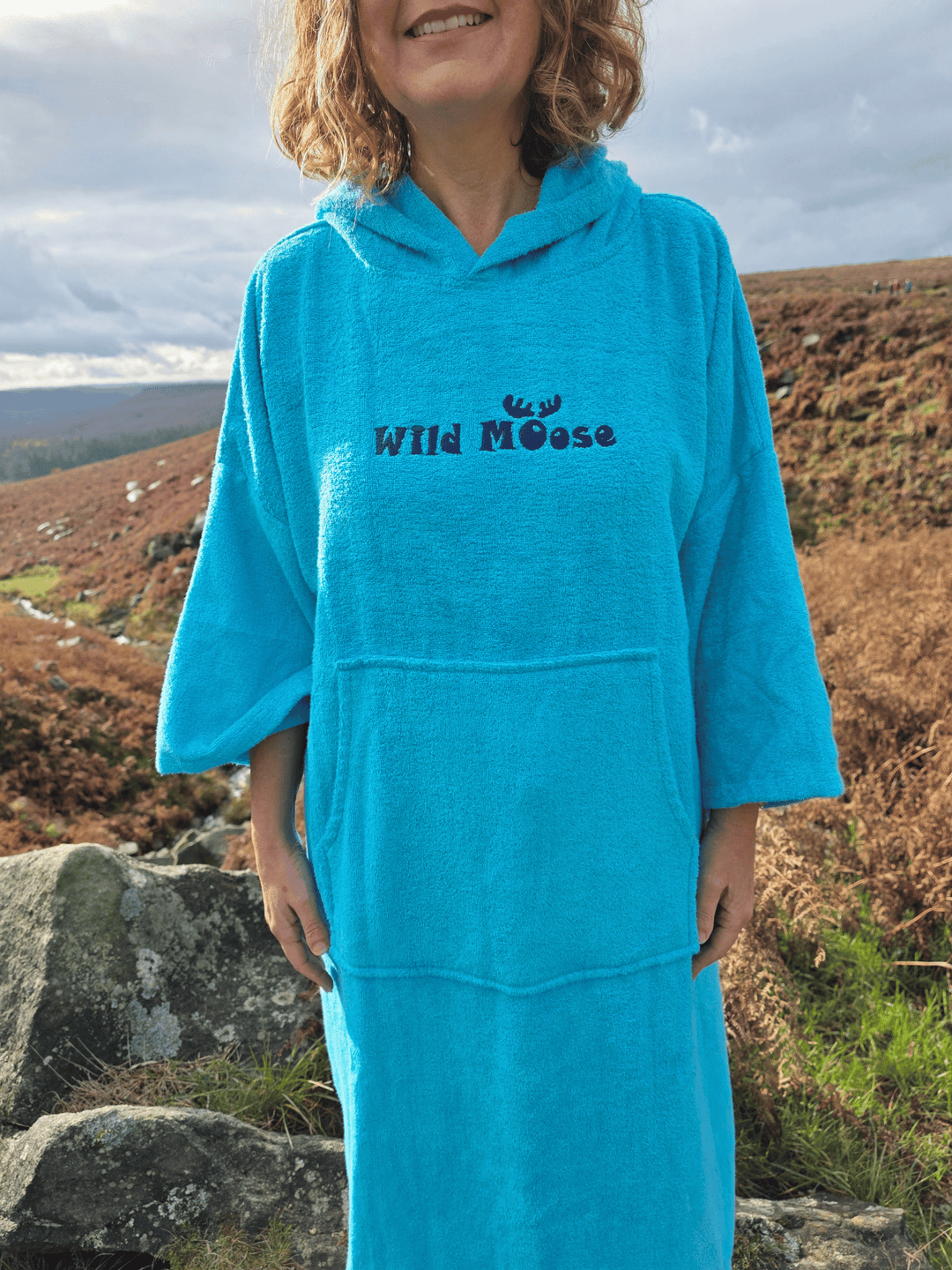 Blue Whale - bamboo/cotton poncho towel