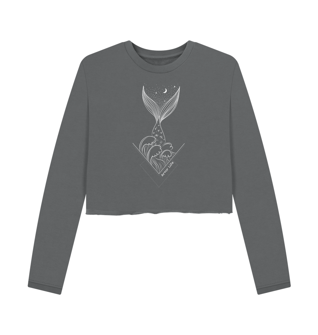 Slate Grey Printed Boxy Jumpers