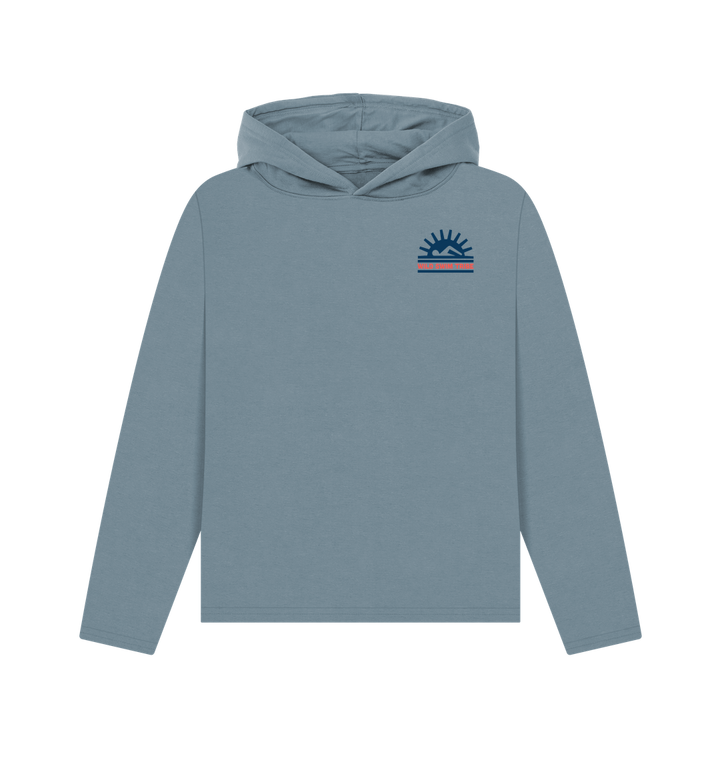 Stone Blue Printed Hoody Front