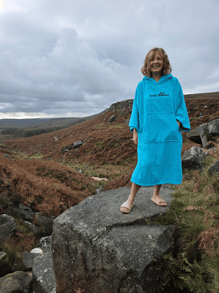 Blue Whale - bamboo/cotton poncho towel