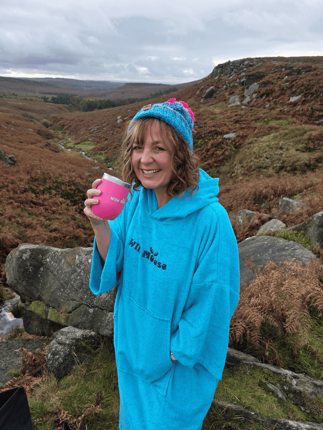 Blue Whale - bamboo/cotton poncho towel