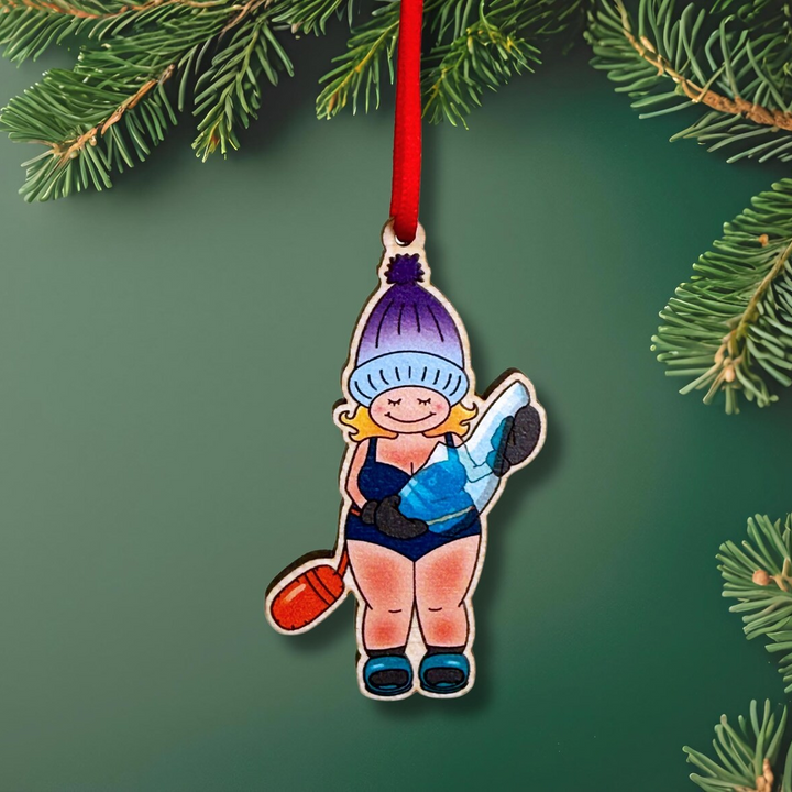 Ice Dipping Swimmer Christmas Decoration