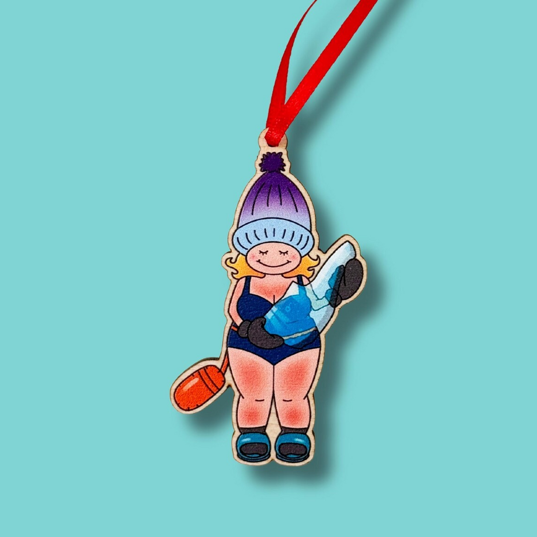 Ice Dipping Swimmer Christmas Decoration