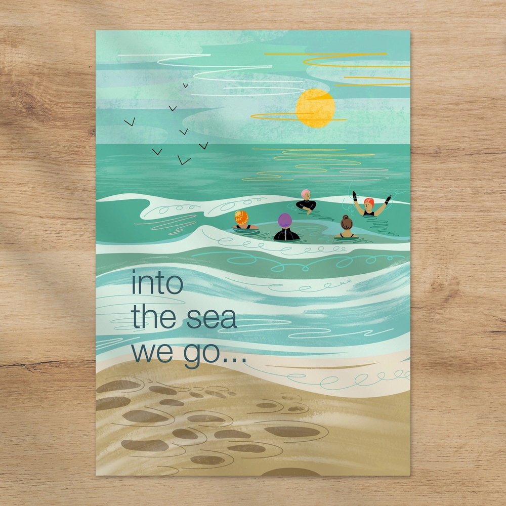 Celebrate swim adventures with this wild swimming greeting card from Onneke – perfect for wild swimmers and sea-loving friends.