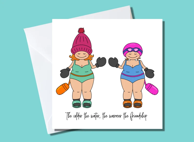 Cold Water Swimmer Friendship Card