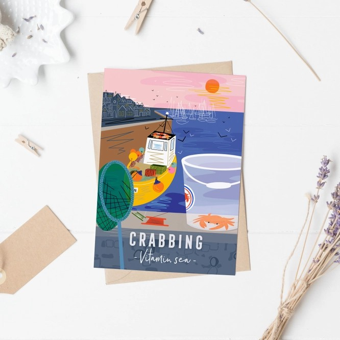Celebrate British seaside traditions with Onneke’s crabbing card – sustainably made in the UK and full of colour, charm and Vitamin Sea.