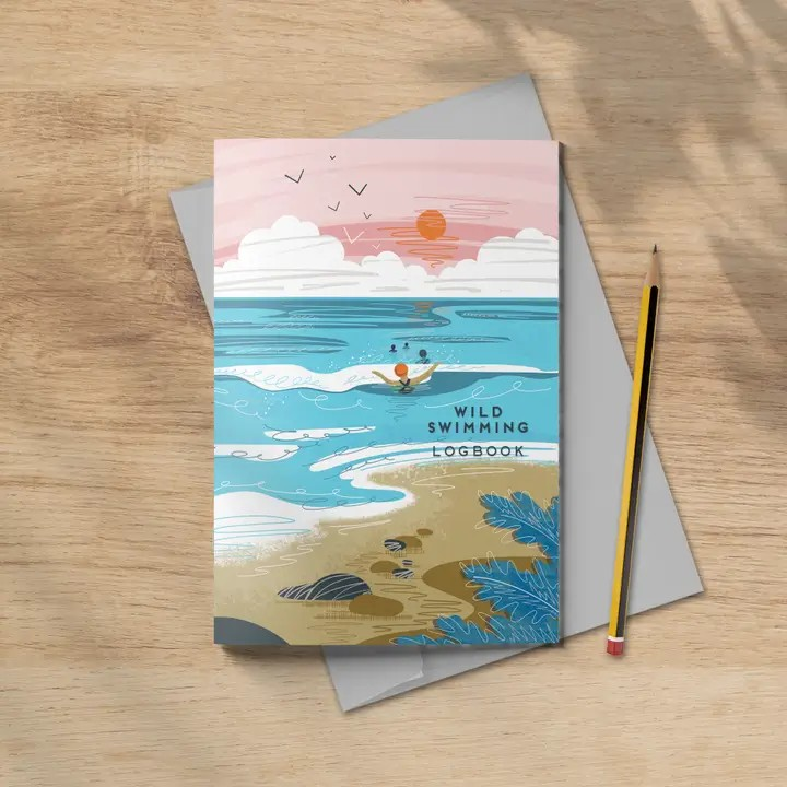 Track your swims with Onneke’s “Into the Sea” wild swimming logbook – eco-friendly, UK-made, and perfect for open water swimmers.