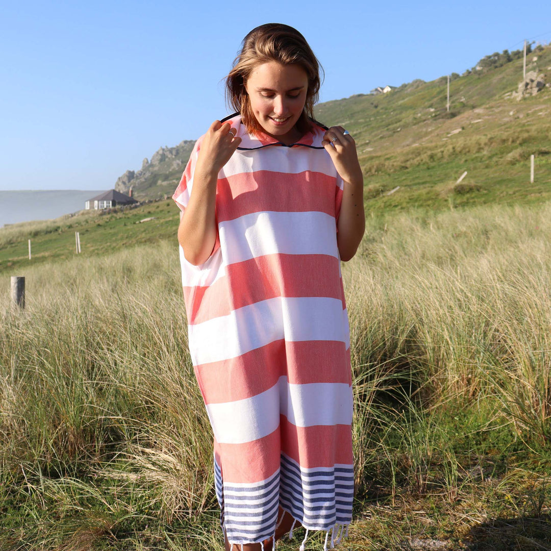 Tides Changing Robe - Coral/Navy