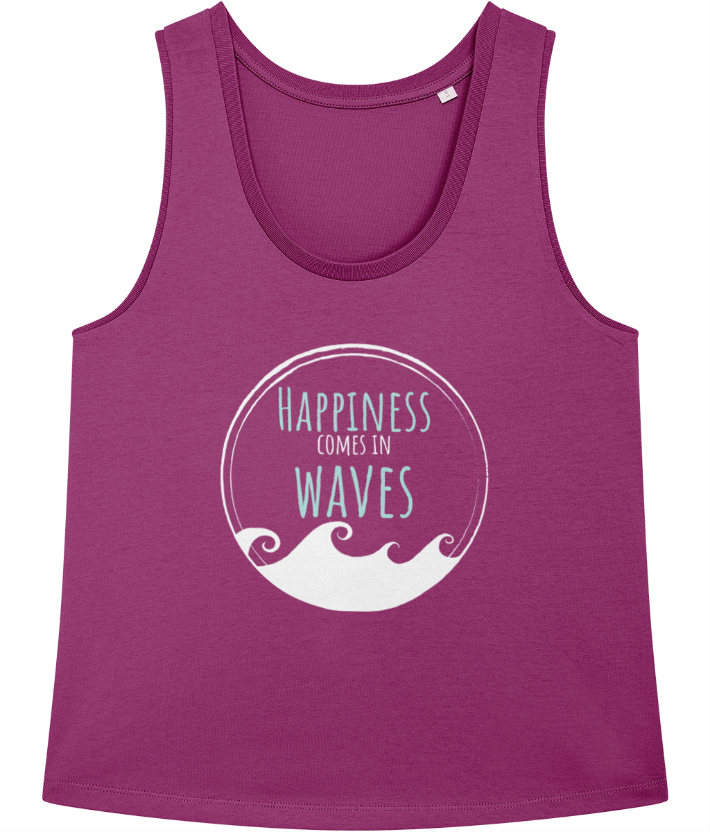 Happiness Comes in Waves 100% Organic Cotton Vest Top