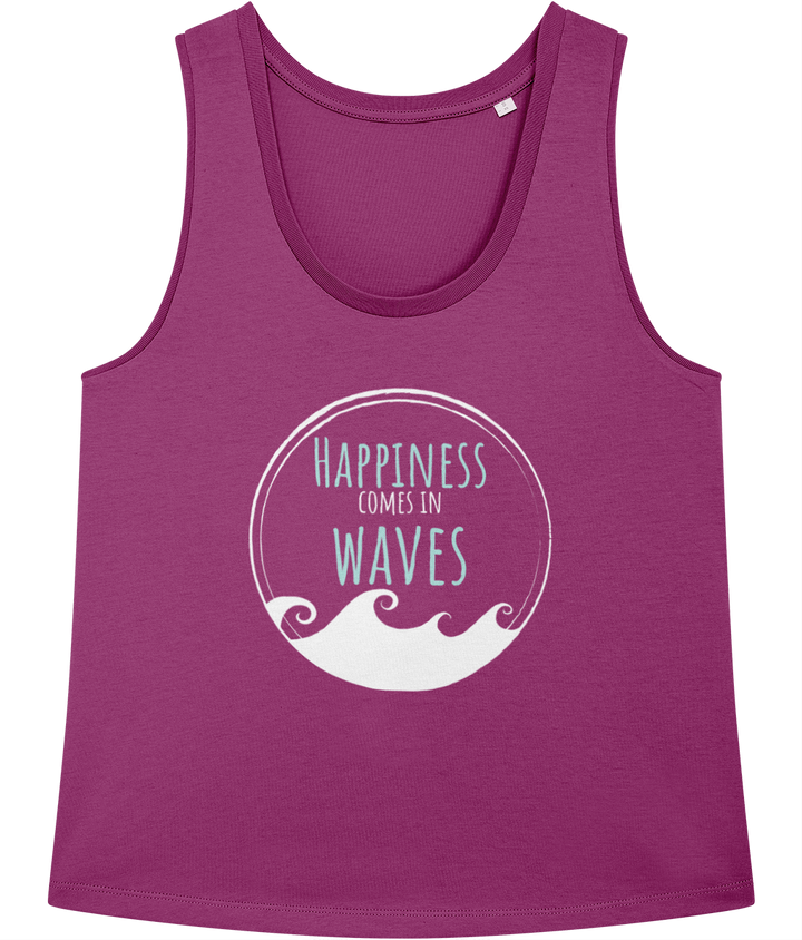 Happiness Comes in Waves 100% Organic Cotton Vest Top