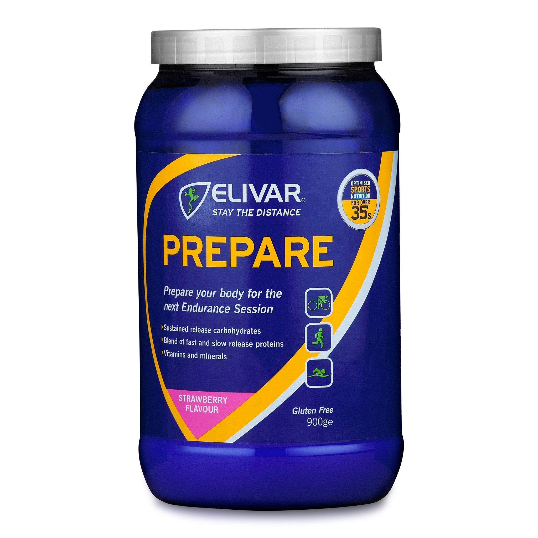 Prepare - Pre-training Energy and Protein Drink Mix - 900g Tub - Strawberry Flavour