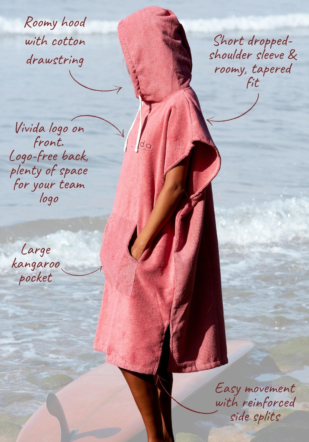 Vivida Essential Poncho Towel Changing Robe - Blossom Pink