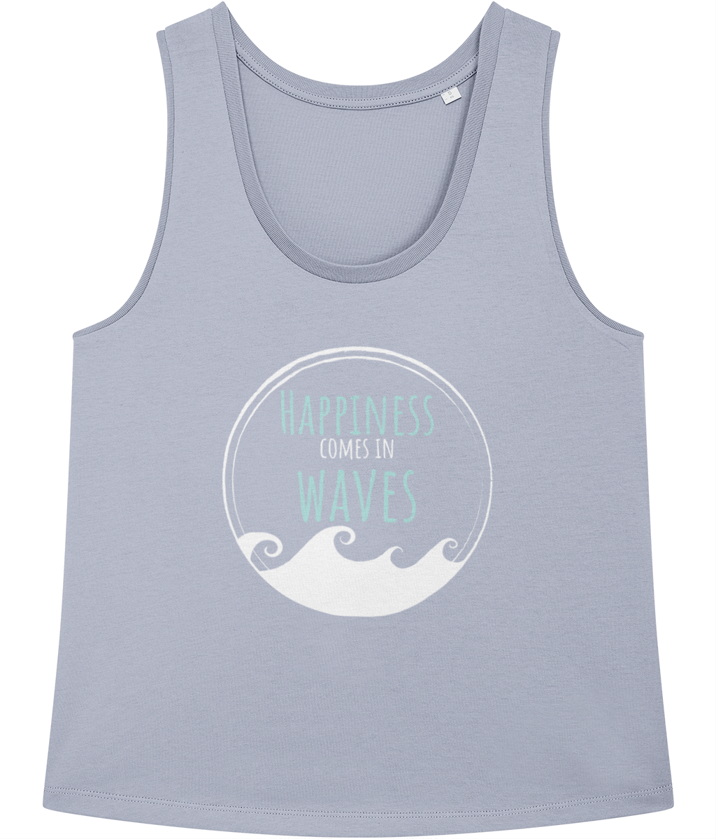 Happiness Comes in Waves 100% Organic Cotton Vest Top