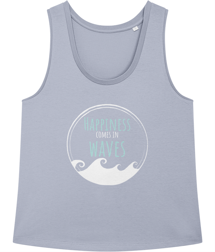 Happiness Comes in Waves 100% Organic Cotton Vest Top
