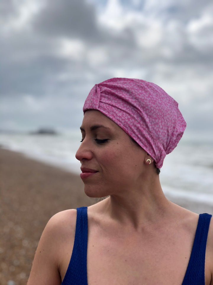 Salty Sea Knot - Swimming Cap Topper - Swim Turban - Pink Glenjade
