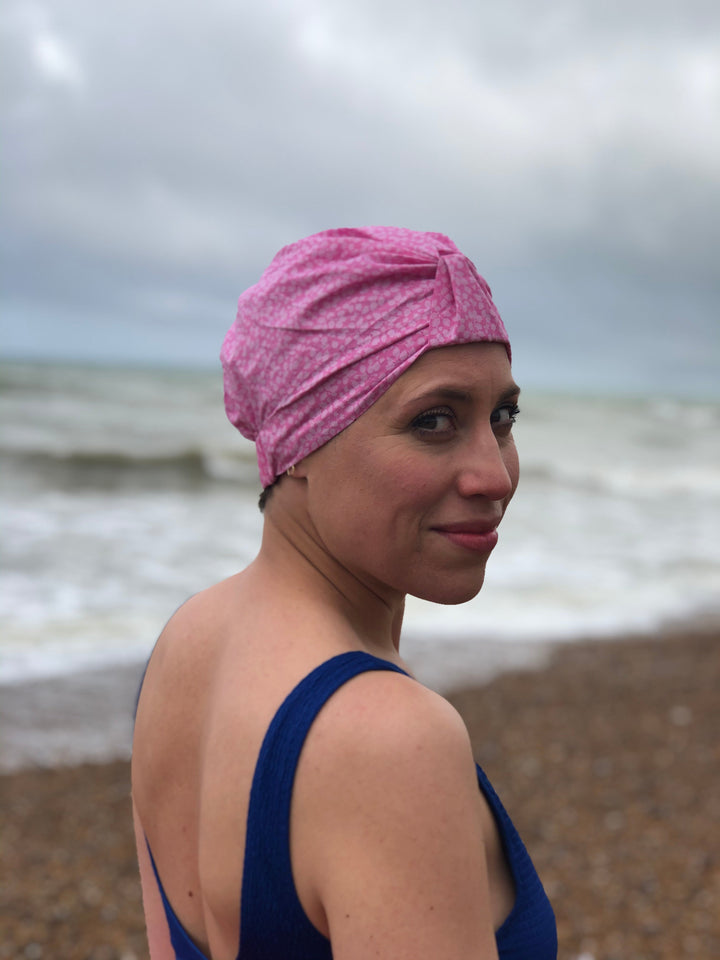Salty Sea Knot - Swimming Cap Topper - Swim Turban - Pink Glenjade