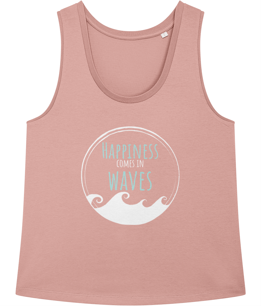 Happiness Comes in Waves 100% Organic Cotton Vest Top