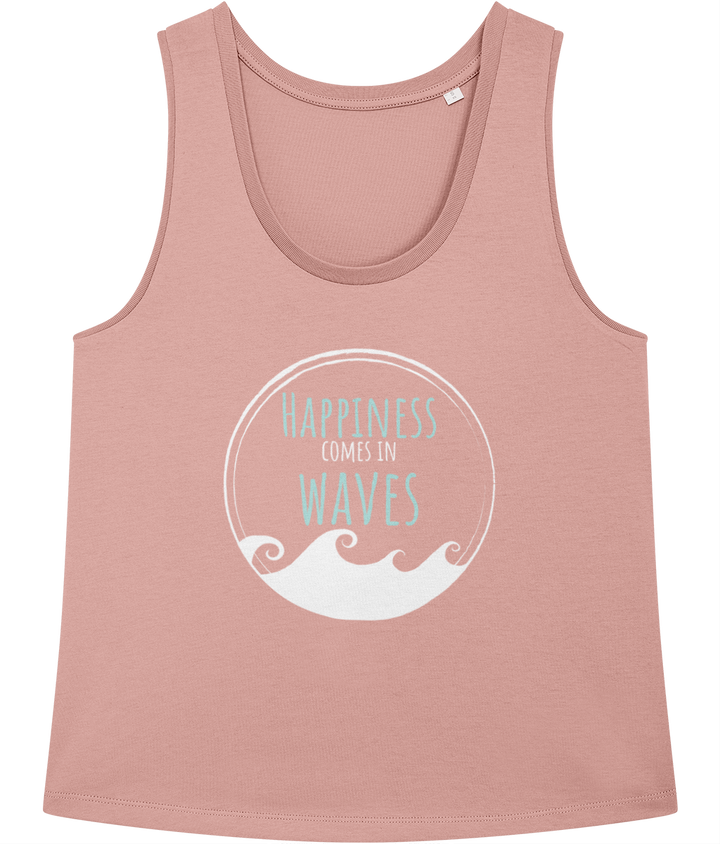 Happiness Comes in Waves 100% Organic Cotton Vest Top