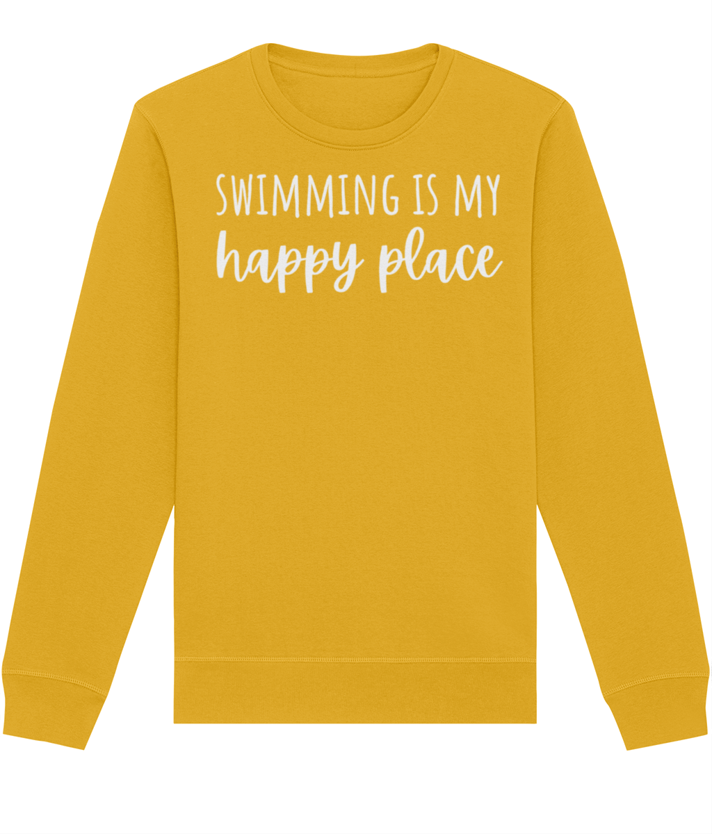 Swimming Is My Happy Place Unisex Organic Cotton Sweatshirt|Arvor Life