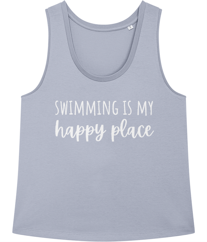 Swimming Is My Happy Place Unisex Organic Cotton Vest Top