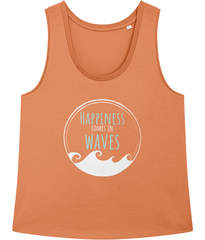 Happiness Comes in Waves 100% Organic Cotton Vest Top