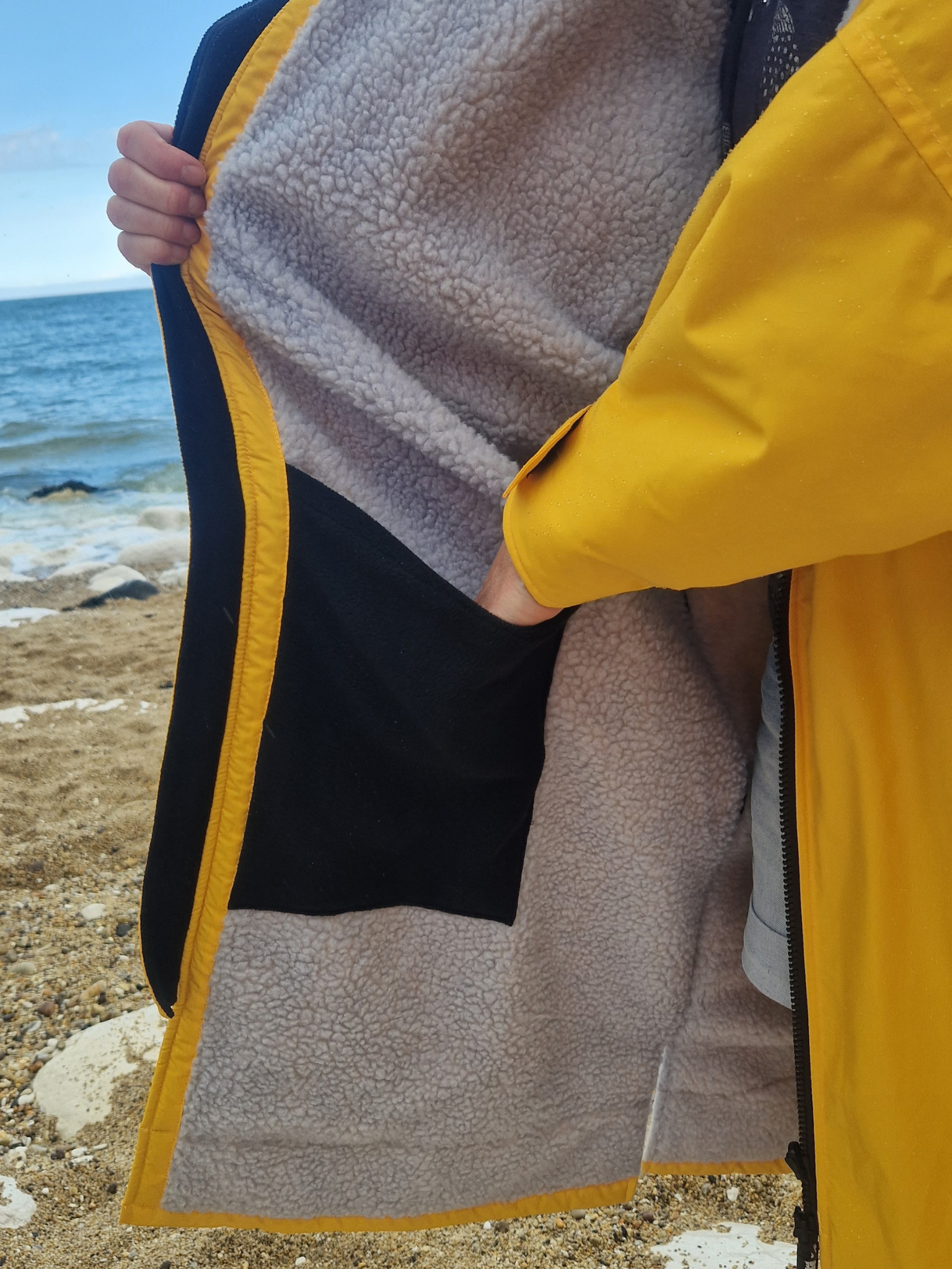 Mango Moose Eco - long sleeve changing robe -  vibrant orange/pale grey