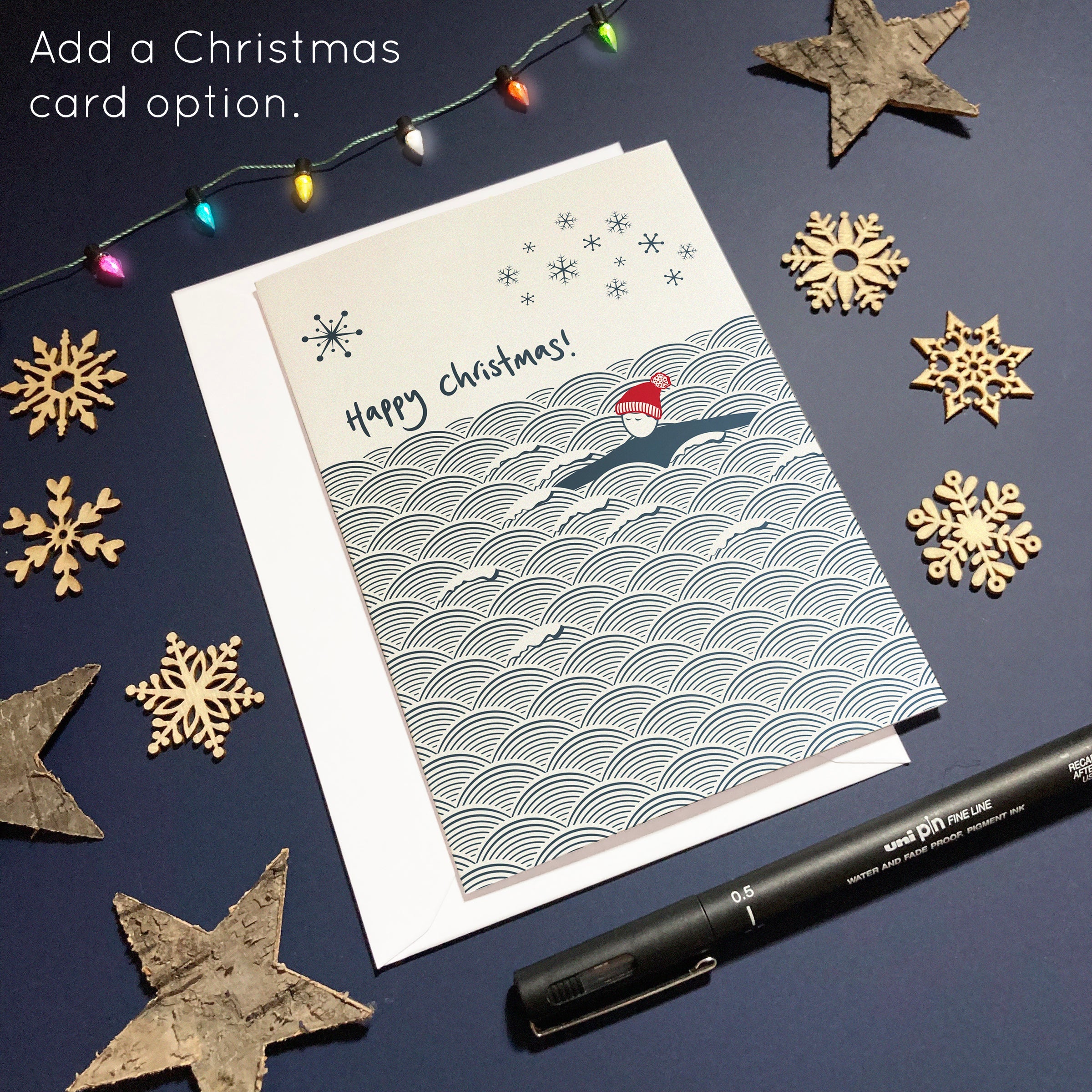 Gift set for a wild swimmer - Wild Swims tea towel and notebook set