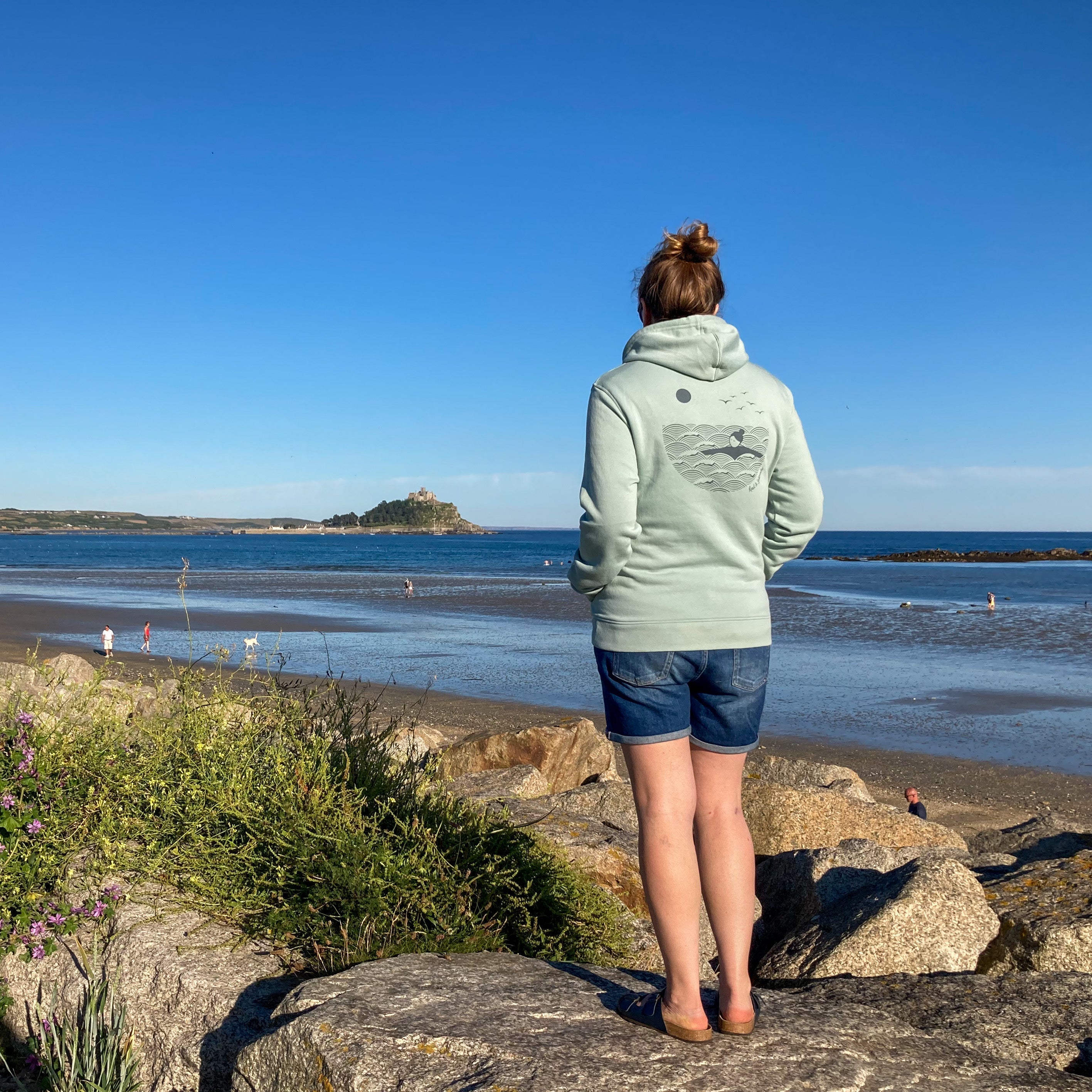 Summer green | organic cotton wild swimming women's hoodie