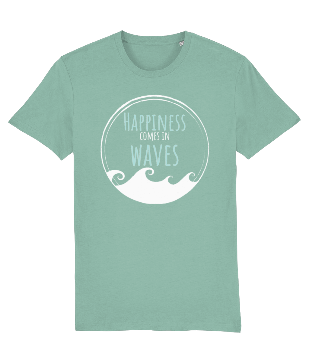 Happiness Comes In Waves Organic Cotton T-Shirt