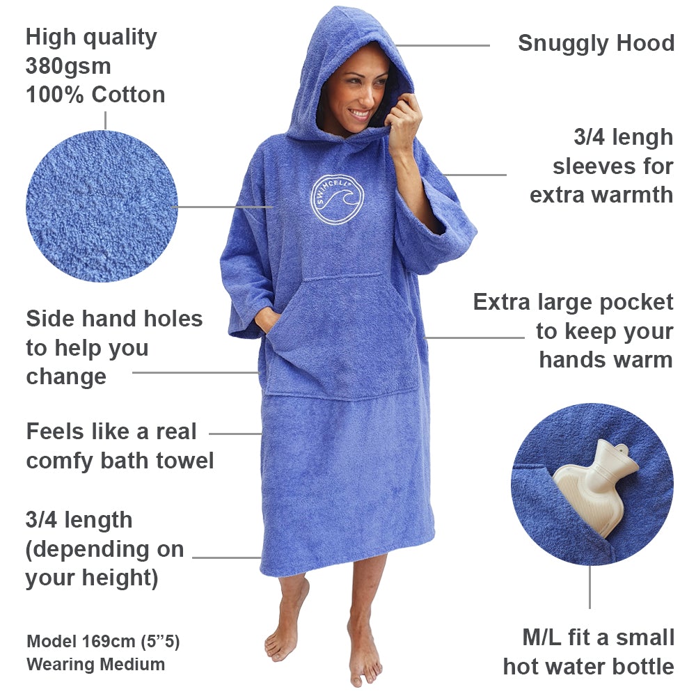 SwimCell changing poncho features blue